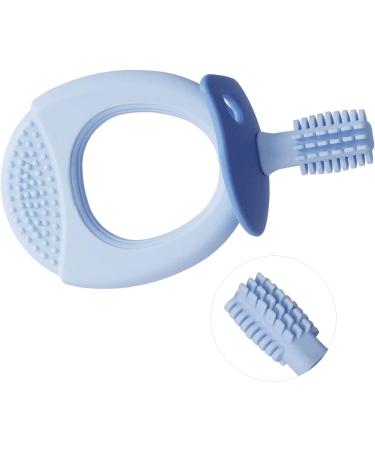 Pssopp Baby Toothbrush - Soft Silicone 360 Training Brush for Infants (Blue & Yellow) | Gentle Oral Care - Buy Online on GoSupps.com