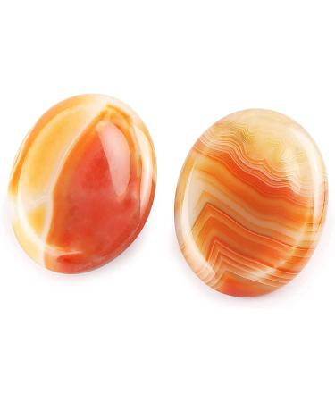 Artistone Red Carnelian Crystal Worry Stone - 2 inch Polished Chakra Thumb Stone for Anxiety Relief and Meditation Therapy - Buy Online on GoSupps.com