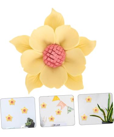 Artibetter Metal Wall Decor Bathroom Decor Wall Art Ceramic Flower Wall Decoration Home Accents Decor Tv Hand Decor Metal Wall Bathroom Wall Decor 7.5x7.5cm Yellow - Buy Online on GoSupps.com
