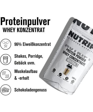  Nutrify NUTRIFY Whey Protein Powder 10 x 1 kg neutral Protein shake for strength and fitness sports 21 g of soluble protein/serving low sugar whey protein concentrate  - Buy Online on GoSupps.com