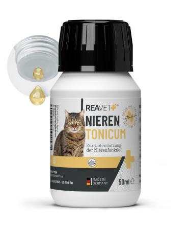 ReaVET Renal Tonic for Cats 50 ML | to Support Kidney Function and Urinary Tract | 100% Natural | No Added Sugar and No Flavors