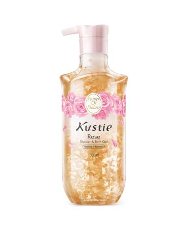 Kustie Kustie Anti-Aging Rose Shower Gel - Moisturizing Shower Gel with Real Rose Petals and Rose Oil - Anti-Wrinkle 24-Hour Fragrance - For Dry and Sensitive Skin - Pump Bottle 380 ml
