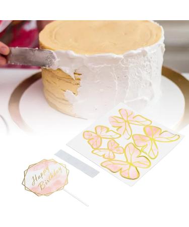 Natudeco 5 Packs Butterfly Cupcake Toppers 3D Gold Pink Butterfly Cake Decorations for Baby Shower Wedding Anniversary Birthday Cake Insert for Decor - Buy Online on GoSupps.com