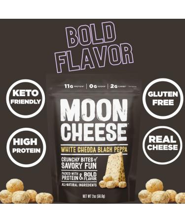 Moon Cheese Variety Pack Cheddar White Cheddar Gouda Garlic Parm & Pepper Jack Protein-Rich Cheese Snack Gluten Free Keto Friendly 100% Real Cheese 2 Ounce (Pack of 5) Variety Pack 2 Ounce (Pack of 5) - Buy Online on GoSupps.com