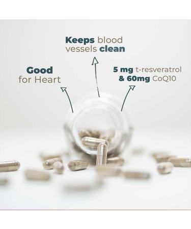 Swiss Point of Care Heart 2 Capsules - 90 Vegan Capsules with High-Dose Resveratrol OPC & Q10 - 500mg Polyphine & 60mg Q10 - Boost Heart Health - International Shipping Available - Buy Online on GoSupps.com