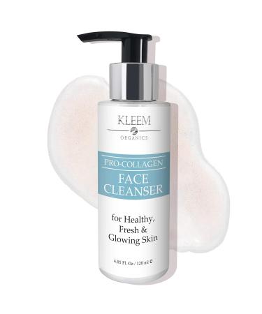 Kleem Pro-Collagen Glycolic Acid Face Wash with Salicylic Acid - Face Cleanswer for Women & Men to Unclog Pores & Improve Skin Tone and Texture - Gentle Exfoliating Face Wash - 4.05 oz