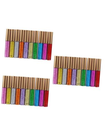 Beavorty 30 pcs metallic eyeliner liquid glitter liquid eye shadow glitter eye shadow 1 count (Pack of 1) Assorted Colorx3pcs