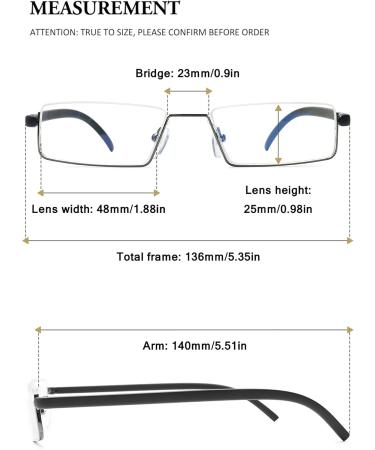 Vevesmundo Anti Blue Light Reading Glasses with Case - Flexible TR90 Half-Bump Visual Aid for Men - 1.5x Magnification - Stylish Black Design - Buy Online on GoSupps.com