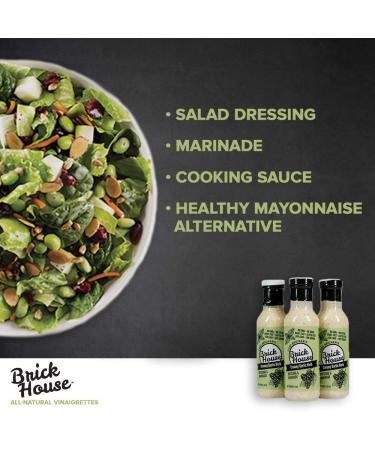 Brick House Vinaigrettes Creamy Garlic Herb Sugar-Free Salad Dressing with Organic Stevia - 12oz (1 Pack) | Low Sodium, Paleo, Low Carb, Keto-Friendly - Buy Online on GoSupps.com