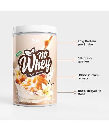 Rocka Nutrition No Whey Vegan Protein Powder - 20g Plant-Based Protein per Serving | Multicomponent Vanilla Caramel Latte | 1000g Delicious Taste - Buy Online on GoSupps.com