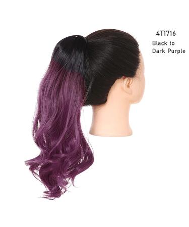 26-Inch Synthetic Shadow Curly Ponytail Extensions - Clip-In Afro Wavy Hair Piece - Blonde Pink Black to Purple - Buy Online on GoSupps.com