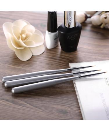 Professional Acrylic Nail Art Brush Set - 3/Pcs Nail Painting Brushes for UV Gel Builder & Nail Design - Buy Online on GoSupps.com