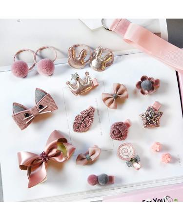 Buy 36 Cute Baby Girl Hair Clips & Elastic Hair Ties - Pink Hair Jewelry Set for Toddlers & Teens - Buy Online on GoSupps.com