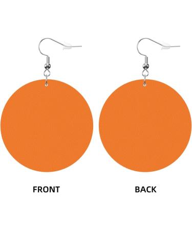 Buy Scottish Printed Leather Earrings - Lightweight Round Dangle Design for Women - Unique Gift in Burnt Orange - Buy Online on GoSupps.com