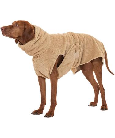Shop Lills Dog Wadder - 100% Organic Cotton Bathrobe for Dogs | Extra Absorbent Beige/Cream 60cm Back Length - International Shipping Available - Buy Online on GoSupps.com
