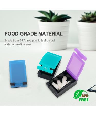 Silicone Arthritis-Friendly Pill Box - Unbreakable 7-Day Organizer Non-Slip & 100% Food-Grade - Buy Online on GoSupps.com