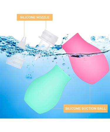 2 Pcs Baby Nasal Aspirator Set - Pink+Green | Newborn Nose Sucker & Cleaner for Mucus Removal - Buy Online on GoSupps.com