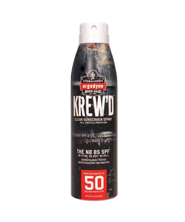 Ergodyne KREW D 6353 Sunscreen Spray  Broad Spectrum SPF 50  Water Resistant  5.5 oz Single