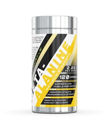 Amazing Muscle Beta Alanine Amino Acid | 2250mg Per Serving | Ideal Pre & Post Workout Supplement | Unflavored | 120 Capsules