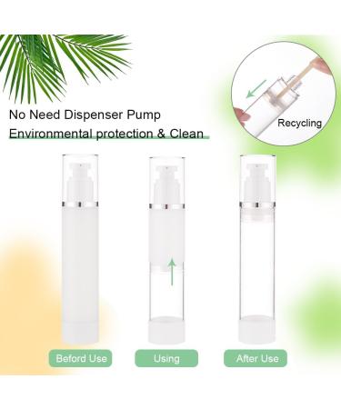 Benecreate 3-Piece Airless Pump Foundation Container Set 120ml Refillable White Plastic Bottles for Lotion Shampoo & Makeup - Perfect Travel Size - Buy Online on GoSupps.com