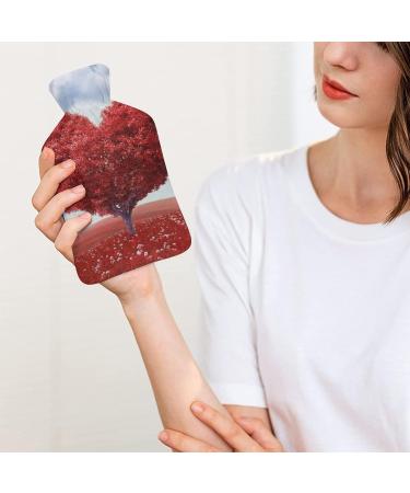 Red Love Tree Hot Water Bottle with Plush Cover - Hand Warmer for Adults & Kids | 26.5x15.3 cm - International Shipping - Buy Online on GoSupps.com