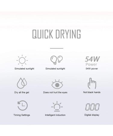 UV-LED Nail Lamp 54W | Professional Nail Gel Dryer with 18 Light Chips | Portable Manicure Tool for Home & Salon - Buy Online on GoSupps.com