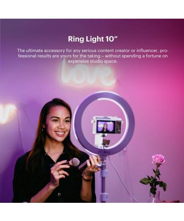 Kodak 10 LED Ring Light with Tripod for Smartphones & DSLR - Adjustable Brightness, Color Balance, 1800 Lumens - Remote Shutter, Carrying Case Included - Buy Online on GoSupps.com