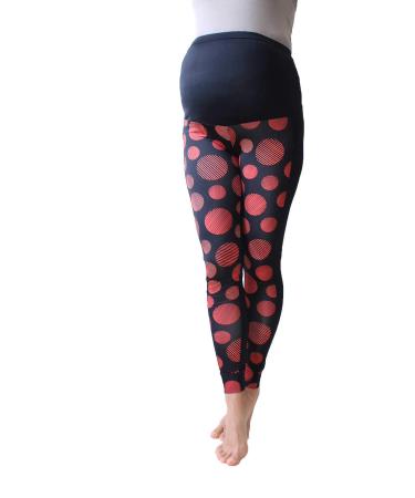 Maternity Zigzag Leggings Over Bump Multicoloured Print Leggings No See Through Maternity Leggings Chevron Print Pregnancy Yoga Wear (S Geometry) S Geometry