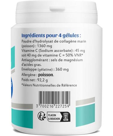 Marine Collagen (Hydrolysate) 350mg + Vitamin C - 200 Capsules - Buy Online on GoSupps.com