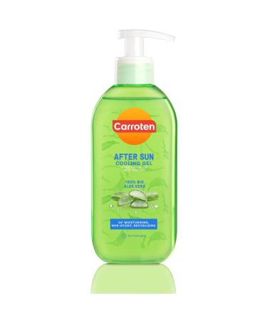 Carroten After Sun Cooling Gel 200 ml - 100% Organic Aloe Vera Gel - Soothing and Moisturising Gel for Body and Face - Prolongs the Tan Prevents Peeling