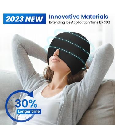 NEWGO Migraine Relief Cap - Full Coverage Headache Hat for Cold Therapy, Sinus & Stress Relief - Form Fitting & Stretchable - Black - Buy Online on GoSupps.com