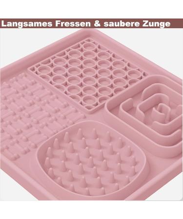 Aodaliy Silicone Pet Mat for Dogs & Cats | BPA-Free Large Leak-Proof Lick Mat | Perfect for Baths & Grooming (Gray & Pink) - Buy Online on GoSupps.com