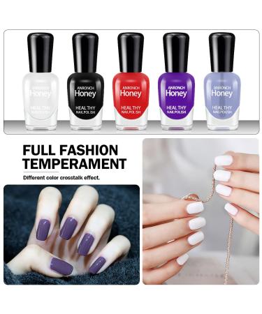 ANRONCH 10 Pcs Non Toxic Nail Polish Set - Quick Dry Water Based Nail Polish Kit for Girls, Women, and Teens - Easy Peel Off Formula - KA-3 - Buy Online on GoSupps.com