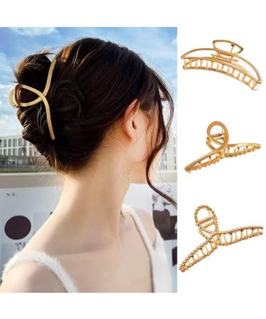 Shop Stylish 5-Piece Metal Hair Clips for Long and Thick Hair | Fashionable Gold Hair Accessories in 5 Unique Styles - Buy Online on GoSupps.com