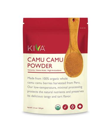 Kiva Organic Camu Camu Powder - Vitamin C Antioxidants Non-GMO Raw Vegan 3.5-Ounce Bag - Buy Online on GoSupps.com