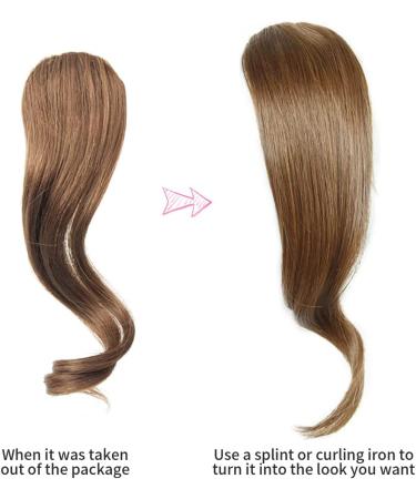 2PCS Light Brown Side Bangs 100% Human Hair Clip-in Fringe Extensions - Buy Online on GoSupps.com