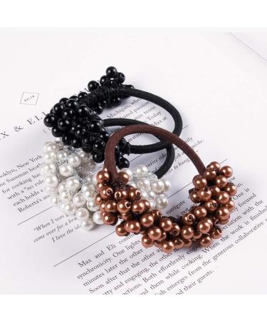 FAFAHOUSE 5 Pack White Pearl Elastic Hair Ties - Hair Scrunchies for Women and Girls - Buy Online on GoSupps.com