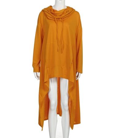 Women's Plus Size Irregular Zip Hoodie Sweatshirt - White/Yellow - 5XL - Buy Online on GoSupps.com