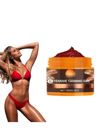 Intensive Tanning Gel Natural Tanning Cream Hydrating Tanning Gel Water-Resistant for Long Lasting Dark Tan (1pc)