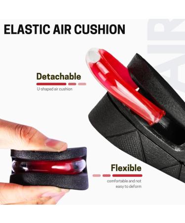 Height Increase Insoles for Men & Women | 2.75" Shoe Lifts with Arch Support | Elevated Cushioned Heel Inserts - Breathable Comfort in Black - Buy Online on GoSupps.com