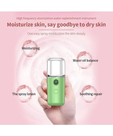 Nano Facial Mister Facial Mist Sprayer USB Recharging Handheld Face Steamer for Skin Care Moisturizing Hydrating Green 30ML - Buy Online on GoSupps.com