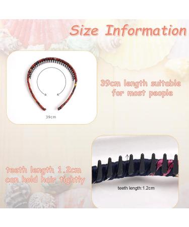 Doromy 6Pcs Nonslip Comb Headband Set for Women - Elastic Floral, Wrapped Cloth, Resin Think Headbands - Perfect for Makeup, Washing Face - Hair Accessories - Buy Online on GoSupps.com