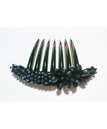 Crystal 2 Flower French Twist Hair Comb - Elegant Hair Accessory - Buy Online on GoSupps.com