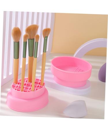 MAGICLULU Makeup Brush Cleaning Cup Makeup Brush Cleaner Silicon Brush Cleaner Pad Brush Washing Tools Brush Scrubber Mat Makeup Brush Washing Tool Silica Gel Beauty Egg Drying Rack Pink - Buy Online on GoSupps.com