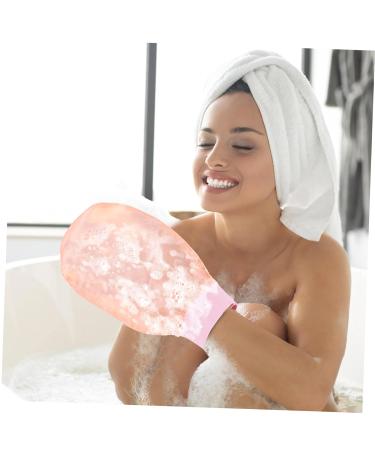 Buy Mud Bath Towel & Exfoliating Gloves Premium Bathing Mittens for Body Scrubbing | Silk Pink Lotus Color - Buy Online on GoSupps.com