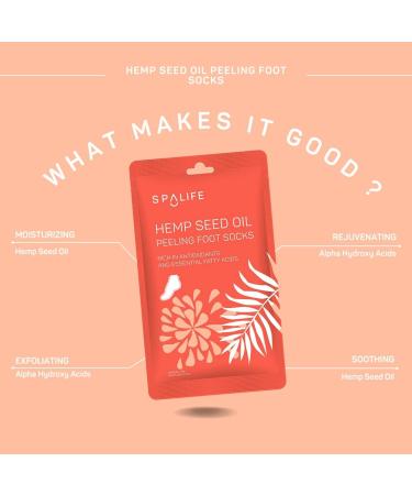 SpaLife Hemp Seed Oil Peeling Foot Socks - 6 Count | Exfoliating & Moisturizing Treatment - Buy Online on GoSupps.com