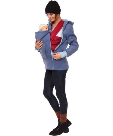 HAPPY MAMA Maternity Fleece Hoodie Duo Top Carrier Baby Holder 8-10 Blue - Buy Online on GoSupps.com