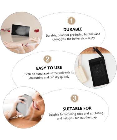 Healeved 20 Pcs Soap Foaming Shower Foaming Scrub Exfoliating Net Nylon Fiber Black - Buy Online on GoSupps.com