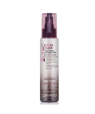 GIOVANNI 2chic Ultra-Sleek Flat Iron Styling Mist  4 oz. - Brazilian Phyto-Keratin & Moroccan Argan Oil  Heat Protection  Coconut  Shea Butter  Pro-Vitamin B5  Color Safe  Paraben Free