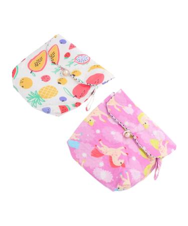 Healvian Womens Wallets 2 Pcs napkin storage bag cutie holder mini wallet ladies wallet nursing pad pouch Menstrual Pad Storage Bag tampons collect bags Cotton linen Storage Bag for Pads